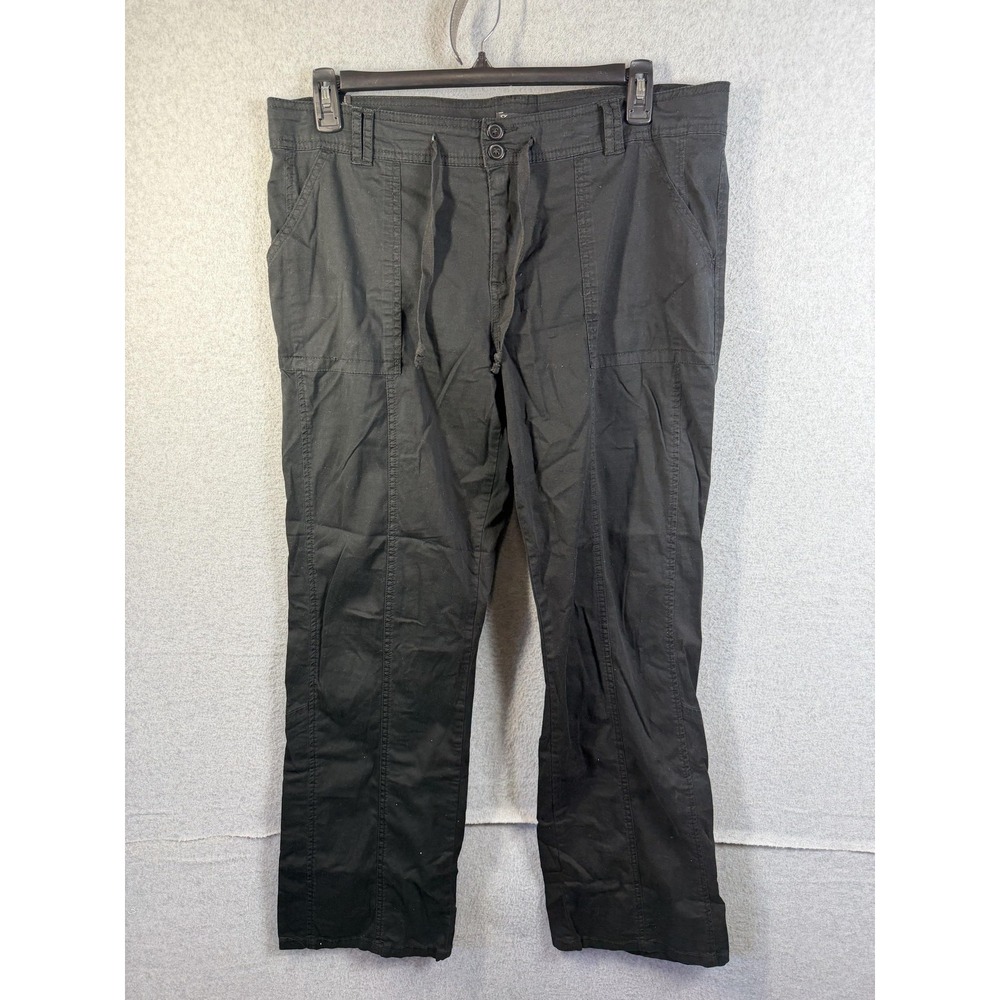 Supplies Pants Womens 14 Black Cargo Twill Drawstring Waist Relaxed Casual